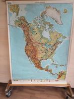 Schoolkaart Noord-Amerika, Antiek en Kunst, Antiek | Schoolplaten, Aardrijkskunde, Ophalen