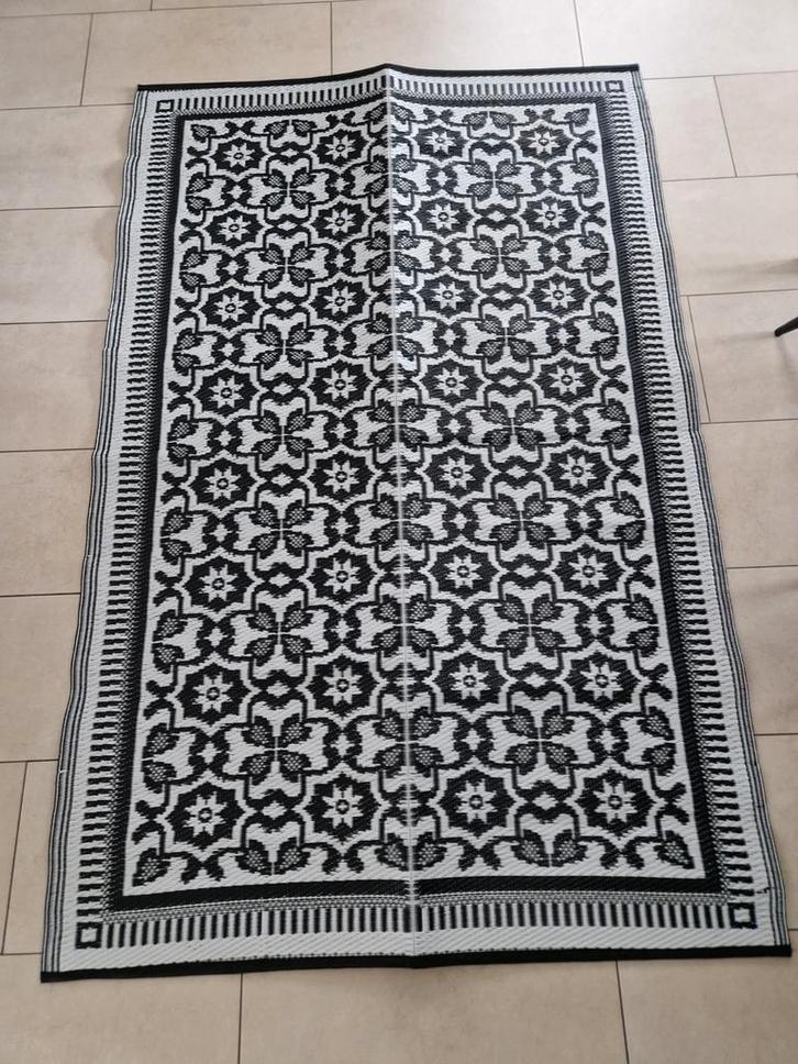 Zwart-wit vloerkleed 185x120cm - Caravan/Voortent 2 stuks, Caravans en Kamperen, Caravan accessoires, Nieuw, Ophalen of Verzenden