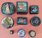 Verzameling van 9 prachtige (Russische) lakdoosjes, Antiek en Kunst, Ophalen of Verzenden