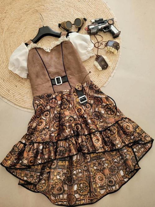 STEAMPUNK JURK 164 JURKJE festival fable fantasy, Kinderen en Baby's, Carnavalskleding en Verkleedspullen, Gebruikt, Meisje, 158 t/m 164