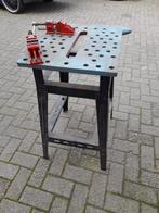 Werkbank met metalen werkblad., Doe-het-zelf en Verbouw, Werkbanken, Ophalen, Gebruikt, Minder dan 70 cm, Bankschroef