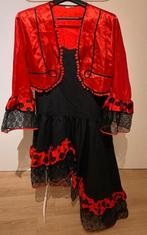 Spaanse jurk inclusief zwarte pruik en hoed., Carnaval, Maat 42/44 (L), Ophalen of Verzenden, Zo goed als nieuw