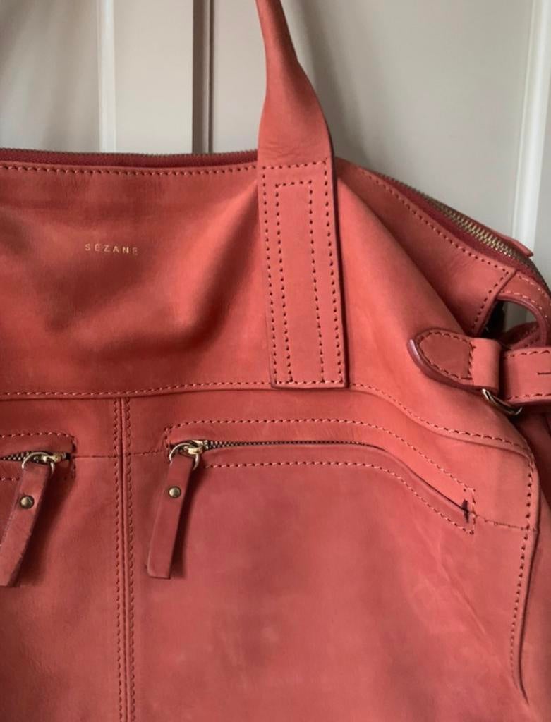 Sézane Leather Bag / Leren Tas, Sieraden, Tassen en Uiterlijk, Ophalen of Verzenden, Zo goed als nieuw, Roze, Handtas