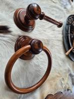 Houten wc-rolhouder en handdoekring, Ophalen of Verzenden, Zo goed als nieuw, Overige typen