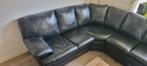 Zwarte hoekbank met chaise longue, Ophalen, Gebruikt