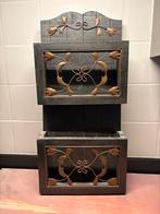 Houten Postvak met Metalen Details, Ophalen, Zo goed als nieuw