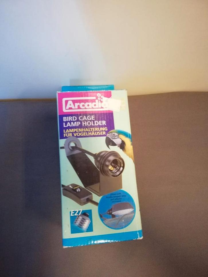 Vogel kooi lamp houder met schakelaar Arcadia e27, Dieren en Toebehoren, Vogels | Toebehoren, Nieuw, Kooi-accessoires, Ophalen of Verzenden