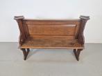 Antiek eiken kerkbankje Halbankje & kussen kerkbank 1900 eik, Antiek en Kunst, Antiek | Meubels | Stoelen en Banken, Ophalen