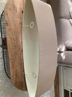 Mooie taupe hanglamp in schuitvorm voor boven tafel, Ophalen, Zo goed als nieuw, Minder dan 50 cm