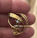 14 Karaat gouden vintage broche met een kleine briljant, Sieraden, Tassen en Uiterlijk, Broches, Ophalen, Gebruikt, Minder dan 4 cm