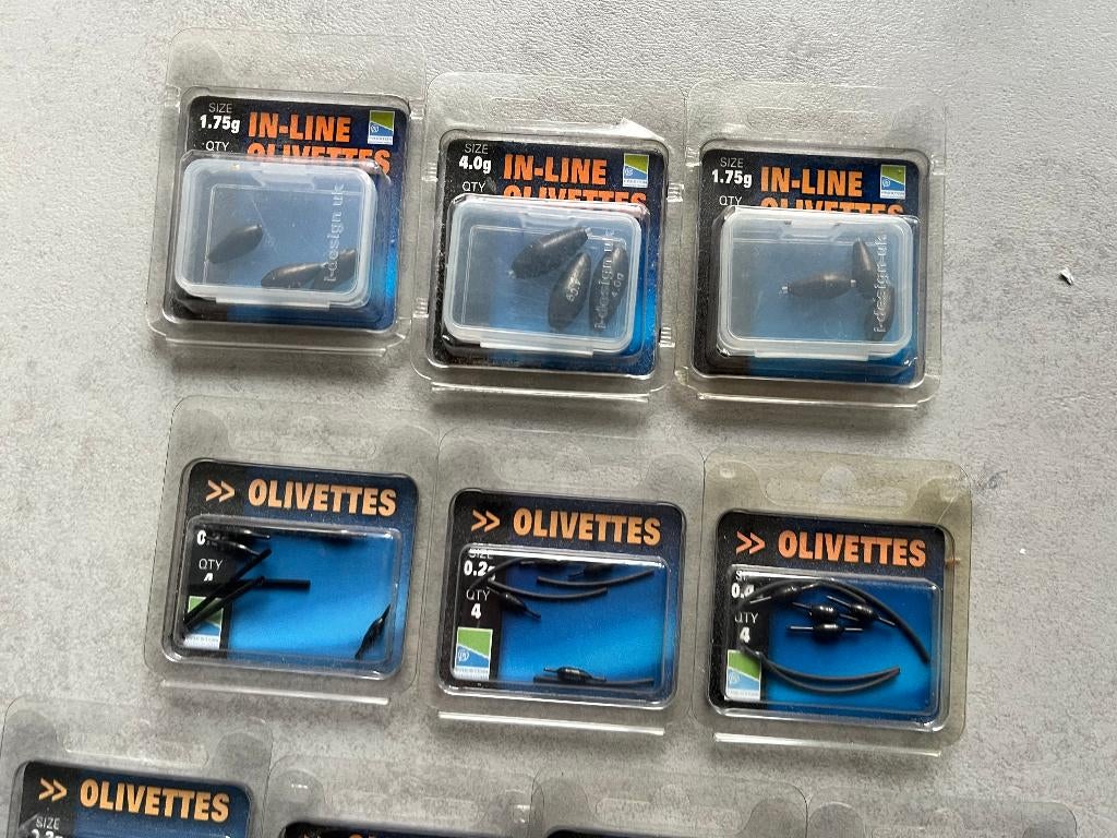 adv 89 / NIEUW mixset 10 blisters oilivette 's PRESTON, Watersport en Boten, Ophalen of Verzenden, Nieuw, Overige typen