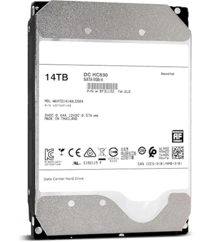 WD DC HC 530 14Tb recertified (6 op voorraad), Computers en Software, Harde schijven, Zo goed als nieuw, Desktop, Intern, HDD