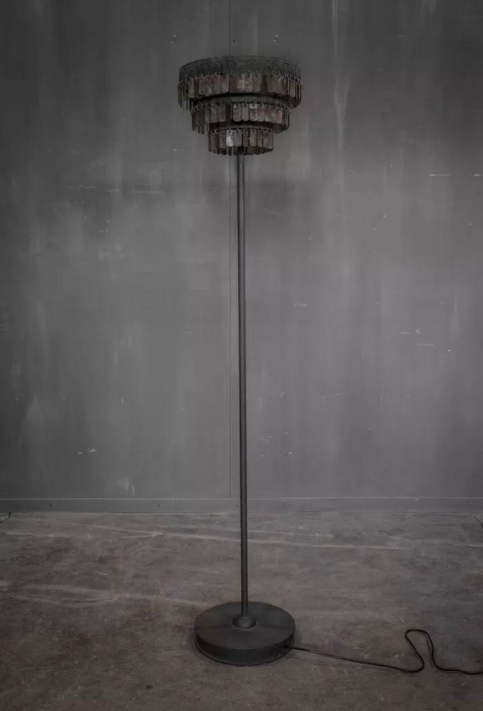 HOFFZ staande lamp Gudha rond, Huis en Inrichting, Lampen | Vloerlampen, Zo goed als nieuw, Ophalen