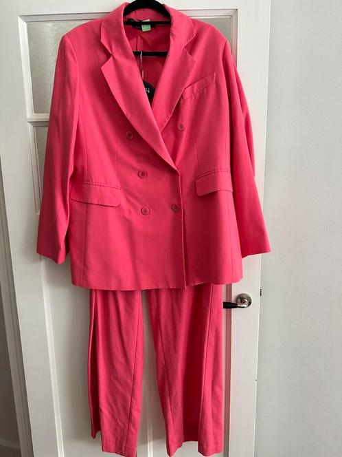 Linnen pak Marina Rinaldi - koraal roze, Kleding | Dames, Jasjes, Kostuums en Pakken, Gedragen, Kostuum of Pak, Maat 46/48 (XL) of groter