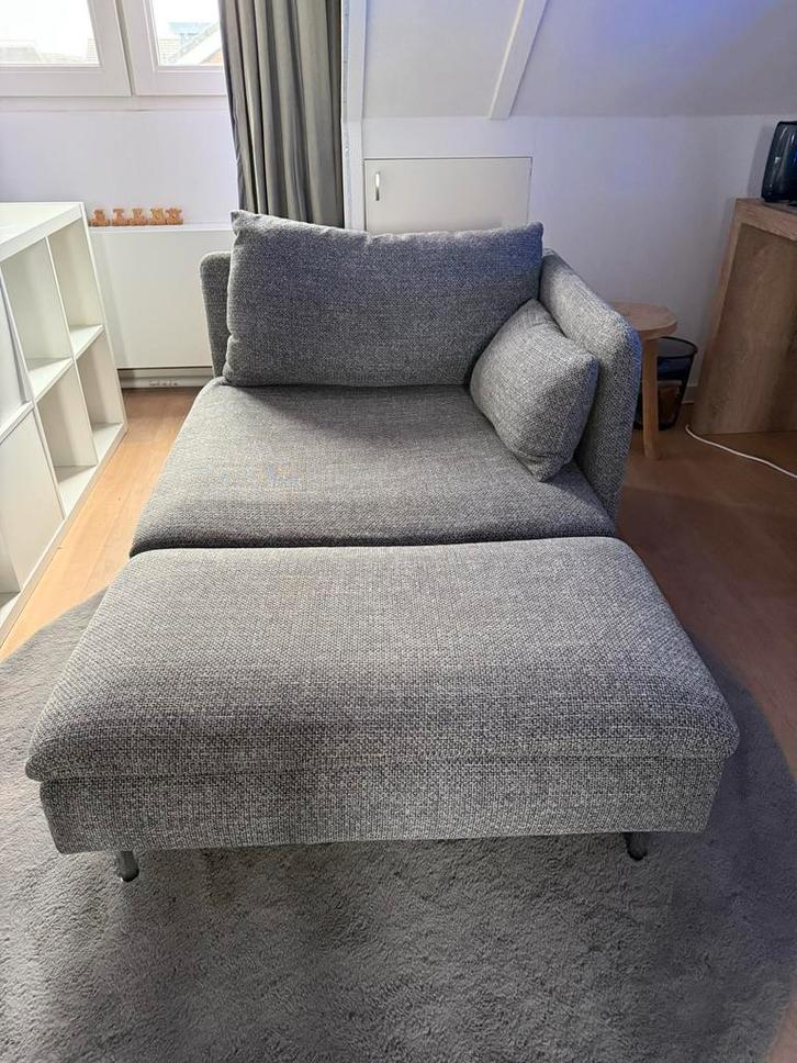 Ikea SÖDERHAMN Chaise Longue Grijs, Huis en Inrichting, Banken | Sofa's en Chaises Longues, Zo goed als nieuw, Eenpersoons, Minder dan 150 cm