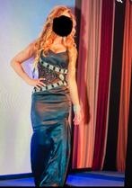 NIEUW Lange zwarte galajurk trouwjurk satijn XS 34 was €1100, Galajurk, Zwart, Ophalen of Verzenden, Zo goed als nieuw