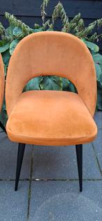Cognacgoude Velours Eetkamerstoelen, 1 gratis., Huis en Inrichting, Stoelen, Ophalen, Gebruikt, Vier