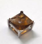Hangertje zilver met helder bruine steen, 925 (5698), Ophalen, Zo goed als nieuw, Zilver, Zilver