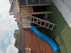 Speelhuis met glijbaan, Kinderen en Baby's, Speelgoed | Buiten | Speelhuisjes, Ophalen, Gebruikt, Hout