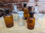 6 Apothekers flesjes glazen stop antiek b3, Antiek en Kunst, Ophalen of Verzenden