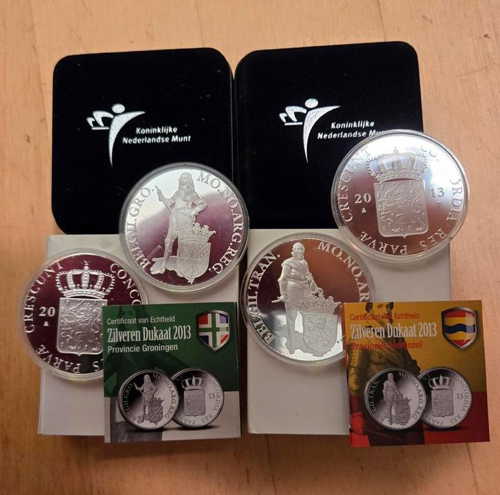 Zilveren 2 Dukaten 2013 Groningen & Overijssel dukaat, Postzegels en Munten, Munten | Nederland, Losse munt, Overige waardes, Koningin Beatrix