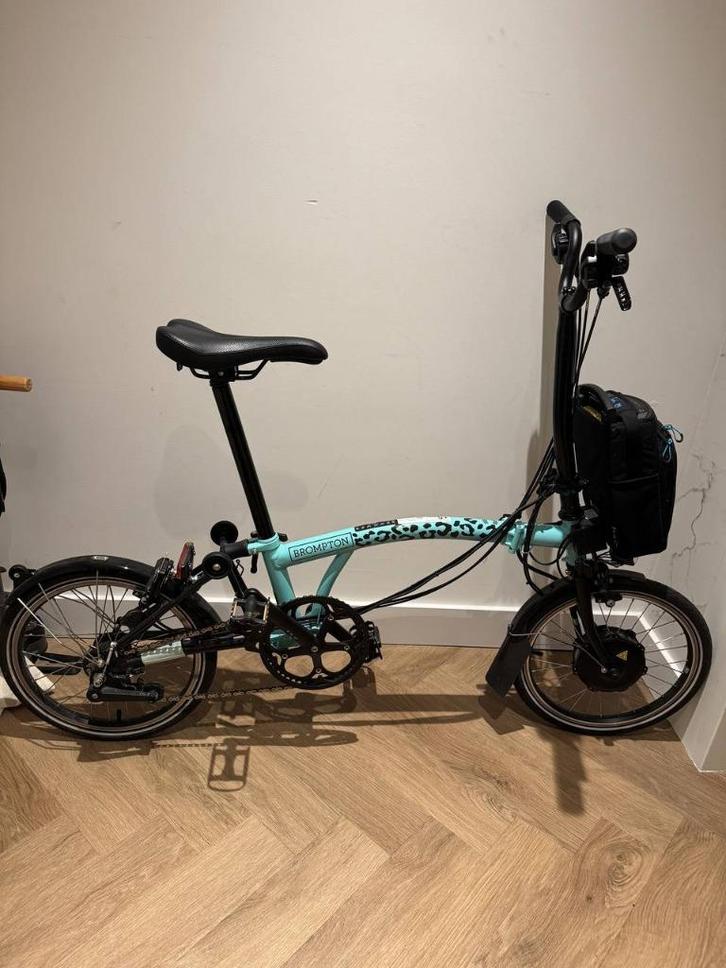 Brompton Electric C Line H6L – Turkish Green, Fietsen en Brommers, Fietsen | Vouwfietsen, Zo goed als nieuw, Brompton, 16 tot 18 inch