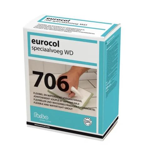 Waterdichte voegmortel Eurocol 706 antraciet 5kg, Doe-het-zelf en Verbouw, Sanitair, Nieuw, Overige typen, Steen, Ophalen of Verzenden