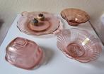 Div. roze schalen en botervloot, Antiek en Kunst, Antiek | Glas en Kristal, Ophalen of Verzenden