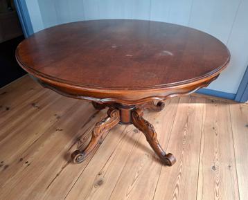 Vintage massief houten eettafel. Rond. 120cm. beschikbaar voor biedingen