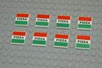 L893 Tegels 2x2 wit met opdruk pizza 8 st., Ophalen of Verzenden, Nieuw, Losse stenen, Lego