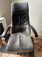 Prominent relax umberto than stof met leer, Huis en Inrichting, Fauteuils, Ophalen, Gebruikt, Minder dan 75 cm, 50 tot 75 cm