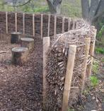 Kastanje paal hout afrastering schutting erfscheiding natuur, Tuin en Terras, Palen, Balken en Planken, Nieuw, Ophalen of Verzenden