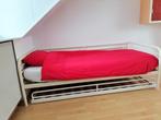 Ikea bed + onderschuifbed (incl . 1 matras), 90 cm, Gebruikt, Eenpersoons, Metaal