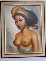 Schilderij dame bali naakt, Antiek en Kunst, Ophalen of Verzenden