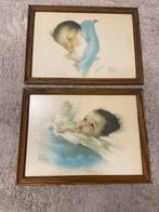 Bessie Pease Gutmann baby prentjes in lijst, Antiek en Kunst, Ophalen of Verzenden