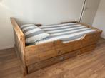 Steigerhouten bed, Ophalen, Gebruikt, 90 cm, Eenpersoons