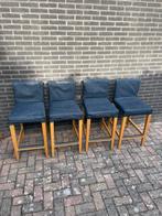 4 Barkrukken Hendriksdal ikea, Huis en Inrichting, Hout, Gebruikt, Blauw, Ophalen of Verzenden