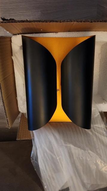 wandlamp 2x zwart/goud metaal in Eric Kuster stijl nieuw