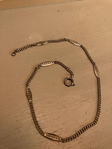 Vintage retro oud verzilverd ketting schakelketting collier  beschikbaar voor biedingen