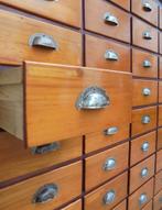 ladekast papierkast apothekerskast winkelkast, Gebruikt, 100 tot 150 cm, 5 laden of meer, Ophalen of Verzenden