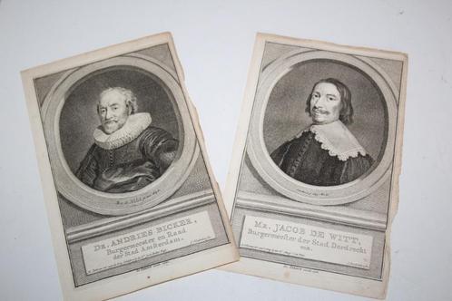 Twee losse portretten uit de Vaderlandsche Historie Wagenaar, Antiek en Kunst, Antiek | Boeken en Bijbels, Ophalen of Verzenden