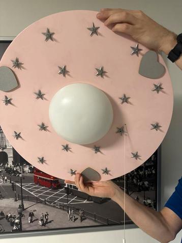 Roze Kinderkamer Plafondlamp met Sterren nieuw beschikbaar voor biedingen