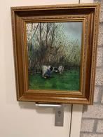 Olieverfschilderij grazende koeien, Antiek en Kunst, Ophalen of Verzenden