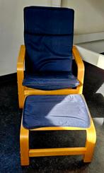Ikea Poäng kinderstoel met hocker., Huis en Inrichting, Fauteuils, Ophalen, Minder dan 50 cm, Minder dan 75 cm, Zo goed als nieuw