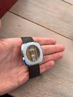 Vintage Jumping hour hanwinder, Sieraden, Tassen en Uiterlijk, Horloges | Heren, Ophalen of Verzenden, Zo goed als nieuw, Leer