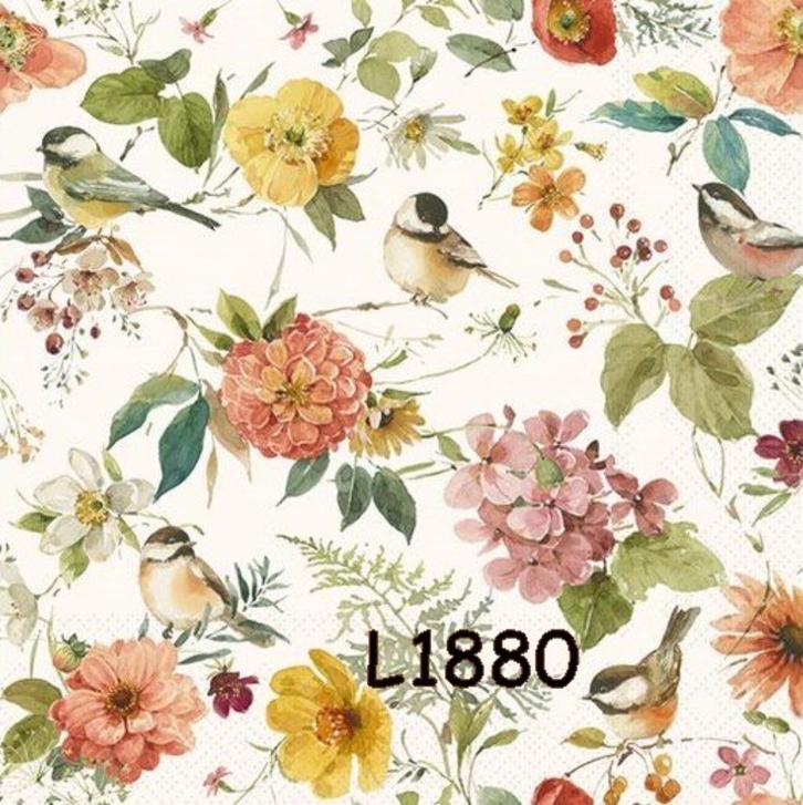 Servetten decoupage/bullet journal * Vogels bloemen L1880, Hobby en Vrije tijd, Knutselen, Nieuw, Materiaal, Verzenden