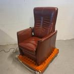 Sta op stoel / opsta stoel bordeaux rood leer, Huis en Inrichting, Fauteuils, Ophalen, Gebruikt, Minder dan 75 cm, Leer