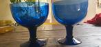 Vintage Blauwe IJscoupe Glazen - Zeldzaam, Ophalen of Verzenden