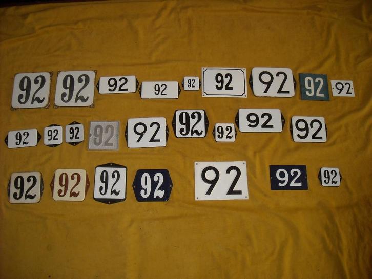 oud emaille huisnummer 92 ook 93 94 95 96 97 98 99 100 101 1, Antiek en Kunst, Antiek | Emaille, Ophalen of Verzenden