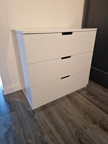 Ikea Nordli ladekast wit met 3 lades.